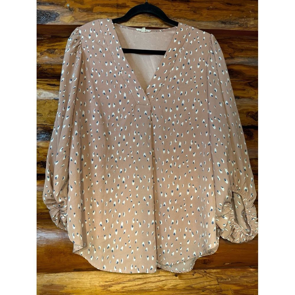 Jodifl Balloon Sleeve V-Neck Blouse Size Small